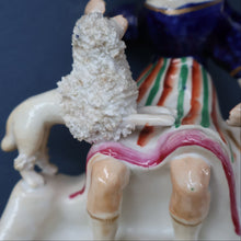 Load image into Gallery viewer, ANTIQUE Victorian 1860s Staffordshire Spill Vase Featuring a Little Boy with a Little Poodle on his Lap
