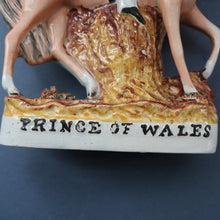 Load image into Gallery viewer, LARGE STAFFORDSHIRE Portrait of Edward VII; then the Prince of Wales on Horseback; 11 3/4 inches
