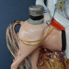 Load image into Gallery viewer, LARGE STAFFORDSHIRE Portrait of Edward VII; then the Prince of Wales on Horseback; 11 3/4 inches
