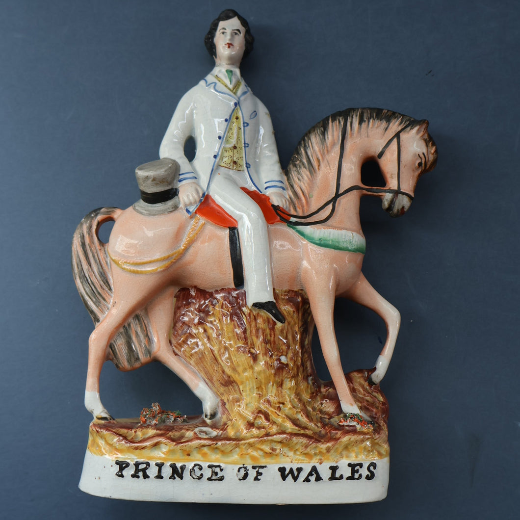 LARGE STAFFORDSHIRE Portrait of Edward VII; then the Prince of Wales on Horseback; 11 3/4 inches