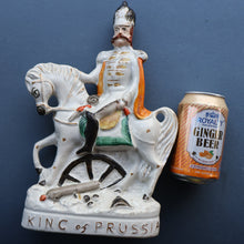 Load image into Gallery viewer, Rarer 1870s Historical Staffordshire Figurine: William I, King of Prussia on Horseback
