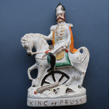 Load image into Gallery viewer, Rarer 1870s Historical Staffordshire Figurine: William I, King of Prussia on Horseback
