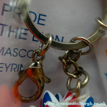 Load image into Gallery viewer, OLYMPICS SOUVENIR. London 2012 PAIR of Pride the Lion Mascot Keyrings. In Original Packaging
