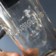Load image into Gallery viewer, Large 1970s AMERICAN Heavy Clear Glass Tankard Featuring an Image of "Big Daddy", Joe Flanigan. Three Available

