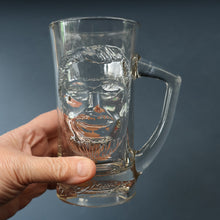 Load image into Gallery viewer, Large 1970s AMERICAN Heavy Clear Glass Tankard Featuring an Image of "Big Daddy", Joe Flanigan. Three Available
