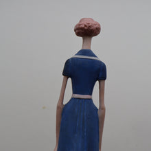 Load image into Gallery viewer, Very Rare Antique Bisque Porcelain SKINNY or Elongated  Figurine by Schafer &amp; Vater: BLACKPOOL MERMAID

