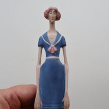 Load image into Gallery viewer, Very Rare Antique Bisque Porcelain SKINNY or Elongated  Figurine by Schafer &amp; Vater: BLACKPOOL MERMAID
