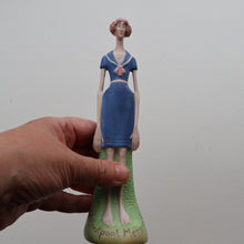 Load image into Gallery viewer, Very Rare Antique Bisque Porcelain SKINNY or Elongated  Figurine by Schafer &amp; Vater: BLACKPOOL MERMAID
