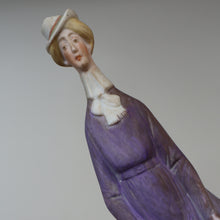 Load image into Gallery viewer, Very Rare Antique Bisque Porcelain SKINNY or Elongated  Figurine by Schafer &amp; Vater: THE LITTLE SHOE SHINER
