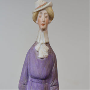 Very Rare Antique Bisque Porcelain SKINNY or Elongated  Figurine by Schafer & Vater: THE LITTLE SHOE SHINER