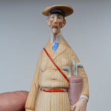 Load image into Gallery viewer, Very Rare Antique Bisque Porcelain SKINNY or Elongated  Figurine by Schafer &amp; Vater: THE GOLFER
