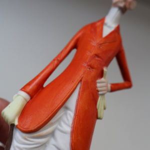 Very Rare Antique Bisque Porcelain SKINNY or Elongated  Figurine by Schafer & Vater: FOX HUNTER