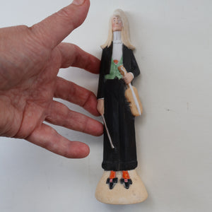 Rare Antique Bisque Porcelain SKINNY or Elongated  Figurine by Schafer & Vater: THE VIOLINST