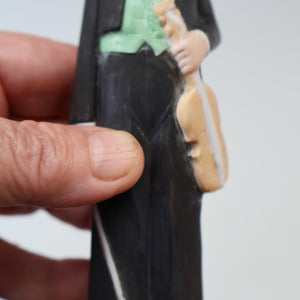 Rare Antique Bisque Porcelain SKINNY or Elongated  Figurine by Schafer & Vater: THE VIOLINST
