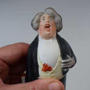 Rare Antique Bisque Porcelain SKINNY or Elongated  Figurine by Schafer & Vater: THE TENOR (Opera Singer)