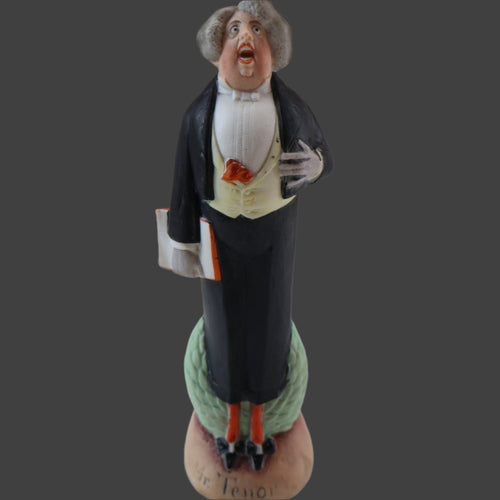 Rare Antique Bisque Porcelain SKINNY or Elongated  Figurine by Schafer & Vater: THE TENOR (Opera Singer)