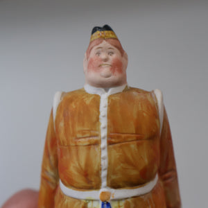 Very Rare Antique Bisque Porcelain SKINNY or Elongated  Figurine by Schafer & Vater: MR MCNAB (Scotsman In Mini Kilt)