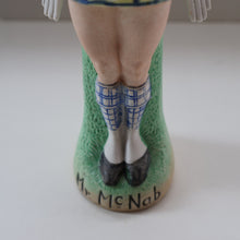 Load image into Gallery viewer, Very Rare Antique Bisque Porcelain SKINNY or Elongated  Figurine by Schafer &amp; Vater: MR MCNAB (Scotsman In Mini Kilt)
