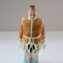 Load image into Gallery viewer, Very Rare Antique Bisque Porcelain SKINNY or Elongated  Figurine by Schafer &amp; Vater: MR MCNAB (Scotsman In Mini Kilt)
