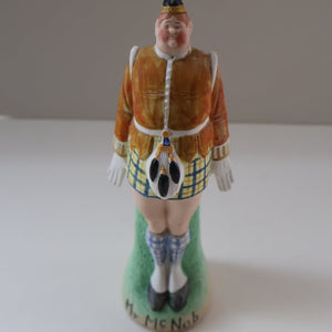 Very Rare Antique Bisque Porcelain SKINNY or Elongated  Figurine by Schafer & Vater: MR MCNAB (Scotsman In Mini Kilt)