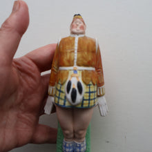 Load image into Gallery viewer, Very Rare Antique Bisque Porcelain SKINNY or Elongated  Figurine by Schafer &amp; Vater: MR MCNAB (Scotsman In Mini Kilt)
