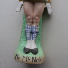 Load image into Gallery viewer, Very Rare Antique Bisque Porcelain SKINNY or Elongated  Figurine by Schafer &amp; Vater: MR MCNAB (Scotsman In Mini Kilt)

