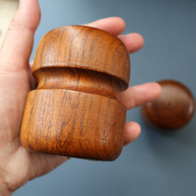 Load image into Gallery viewer, 1960s Stylish Vintage Carved Wooden / Teak Salt and Pepper Pots
