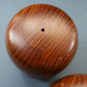 1960s Stylish Vintage Carved Wooden / Teak Salt and Pepper Pots