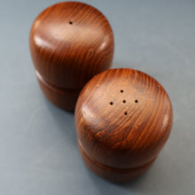 Load image into Gallery viewer, 1960s Stylish Vintage Carved Wooden / Teak Salt and Pepper Pots
