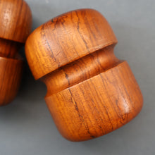 Load image into Gallery viewer, 1960s Stylish Vintage Carved Wooden / Teak Salt and Pepper Pots
