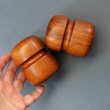 Load image into Gallery viewer, 1960s Stylish Vintage Carved Wooden / Teak Salt and Pepper Pots
