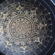 Load image into Gallery viewer, ROSENTHAL. Large 1960s Shallow Console Bowl with Matt Black Interior with Printed Gold Decoration by Hans Theo Baumann. 10 inch Diameter
