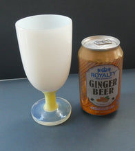 Load image into Gallery viewer, Vintage French Art Glass. SEVRES Cristalleries White &amp; Yellow Opaline  Goblet
