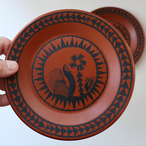 PAIR OF Vintage 1960s SCOTTIE WILSON Small Plates for ROYAL WORCESTER. Each 6 1/4 inches