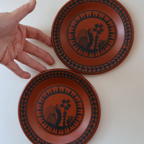 PAIR OF Vintage 1960s SCOTTIE WILSON Small Plates for ROYAL WORCESTER. Each 6 1/4 inches
