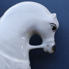 Load image into Gallery viewer, LARGE Antique Victorian STAFFORDSHIRE Figurine. Kilted Scotsman on Horseback. 14 1/2 inches height. Great Display Piece
