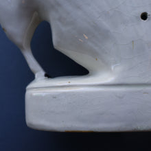 Load image into Gallery viewer, LARGE Antique Victorian STAFFORDSHIRE Figurine. Kilted Scotsman on Horseback. 14 1/2 inches height. Great Display Piece
