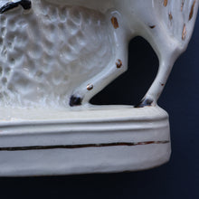 Load image into Gallery viewer, LARGE Antique Victorian STAFFORDSHIRE Figurine. Kilted Scotsman on Horseback. 14 1/2 inches height. Great Display Piece
