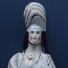 Load image into Gallery viewer, LARGE Antique Victorian STAFFORDSHIRE Figurine. Kilted Scotsman on Horseback. 14 1/2 inches height. Great Display Piece
