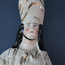 Load image into Gallery viewer, LARGE Antique Victorian STAFFORDSHIRE Figurine. Kilted Scotsman on Horseback. 14 1/2 inches height. Great Display Piece
