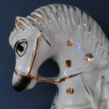 Load image into Gallery viewer, LARGE Antique Victorian STAFFORDSHIRE Figurine. Kilted Scotsman on Horseback. 14 1/2 inches height. Great Display Piece
