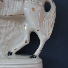 Load image into Gallery viewer, LARGE Antique Victorian STAFFORDSHIRE Figurine. Kilted Scotsman on Horseback. 14 1/2 inches height. Great Display Piece
