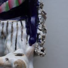 Load image into Gallery viewer, Rarer ANTIQUE Staffordshire Figurine / Spill Vase Featuring a Man and Woman with Dog Standing Beside a Tree
