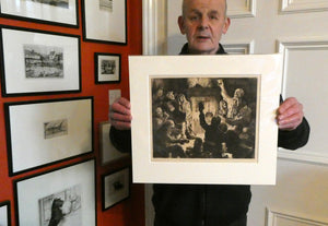 Etching by Robert Bryden (1865 - 1939). Illustration to Burns "The Jolly Beggars" (1895)