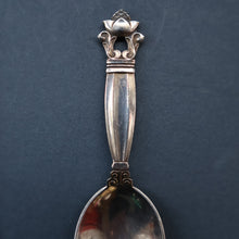 Load image into Gallery viewer, Vintage 1960s GEORG JENSEN Solid Silver Child&#39;s Cutlery Set (Small Spoon, Knife and Fork). ACORN PATTERN
