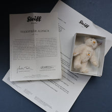 Load image into Gallery viewer, BOXED Collectable Miniature Steiff Club Membership Gift 2008. White Alpaca Bear with Certificate (420832)
