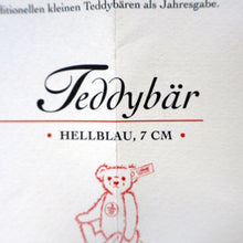 Load image into Gallery viewer, BOXED Collectable Miniature Steiff Club Membership Gift 2004. Pale Blue Bear with Certifcate
