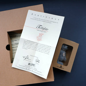BOXED Collectable Miniature Steiff Club Membership Gift 2004. Pale Blue Bear with Certifcate