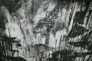 SCOTTISH ART. Huge 1980s Piranesi Inspired Etching Carceri Construction Site by Jo Ganter, RSA