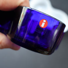 Load image into Gallery viewer, Vintage Finnish Shallow Blue Glass Savoy Vase. Mid Century Design by Alvar Aalto for Iittala, Finland

